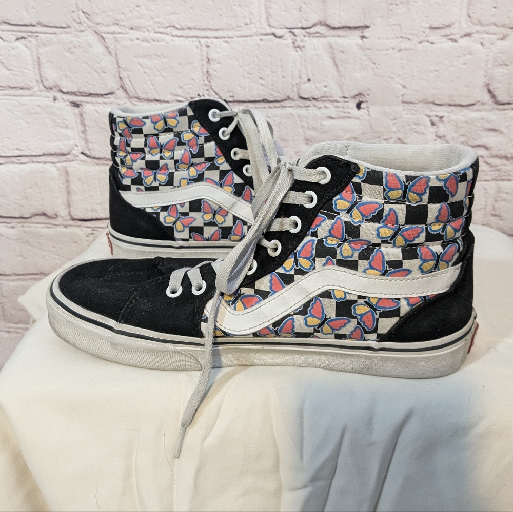 Vans hi top checkered butterfly 🦋